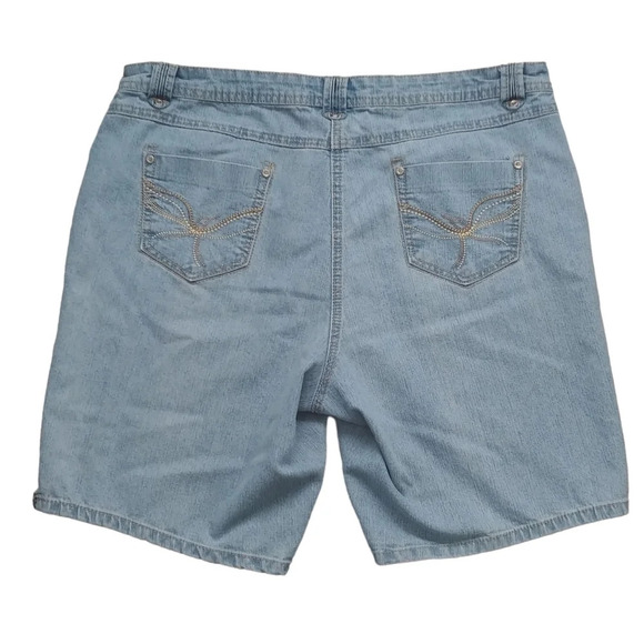 Claire France Cotton  Denim Faded Jean Shorts 14/16 - Picture 5 of 7